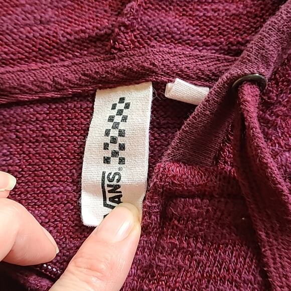 VANS Womens Medium Zip Down Thermal Jacket Hoodie Maroon Red MEDIUM - Picture 3 of 7